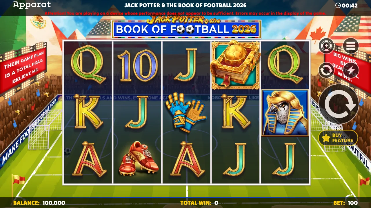 Jack Potter & The Book of Football 2026 official loaded gameplay interface with active controls visible