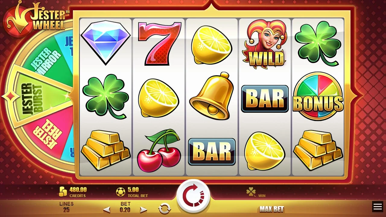 Jester Wheel gameplay screenshot showing the playing interface