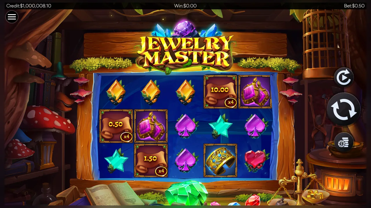 Jewelry Master loaded gameplay interface with controls visible