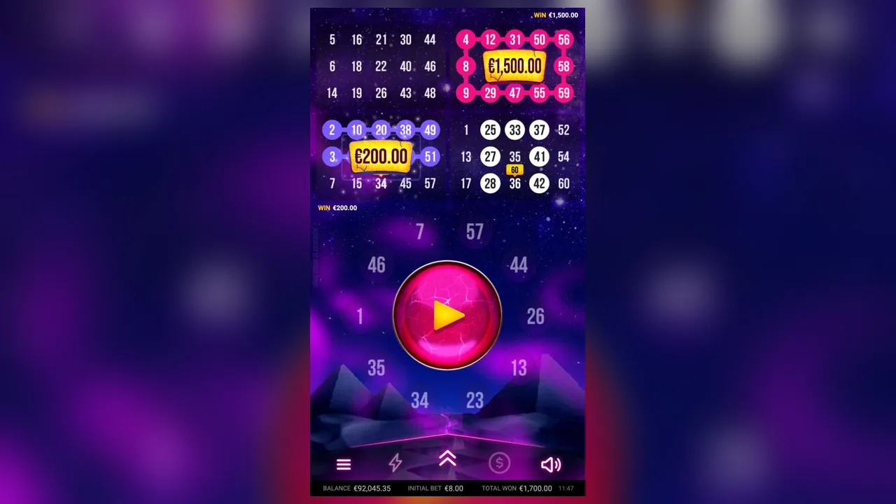 Judgement of Anubis Bingo loaded gameplay interface with active controls