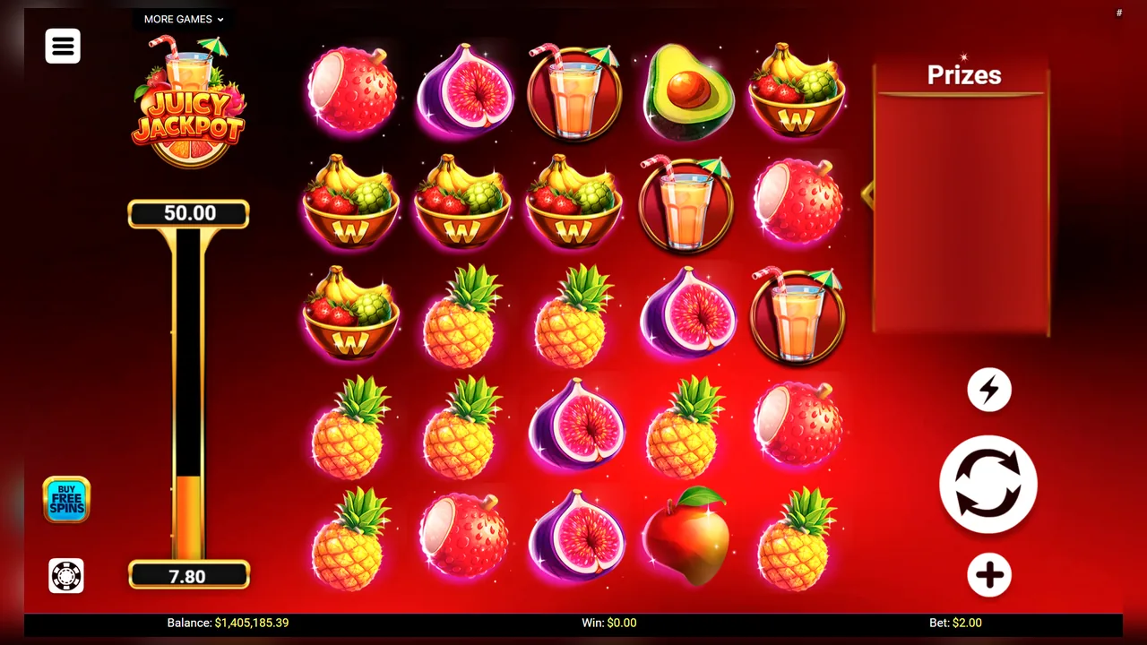 Juicy Jackpot loaded game interface with active controls