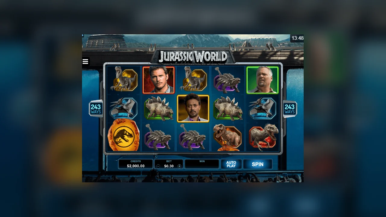 Jurassic World gameplay screen showing the active game interface