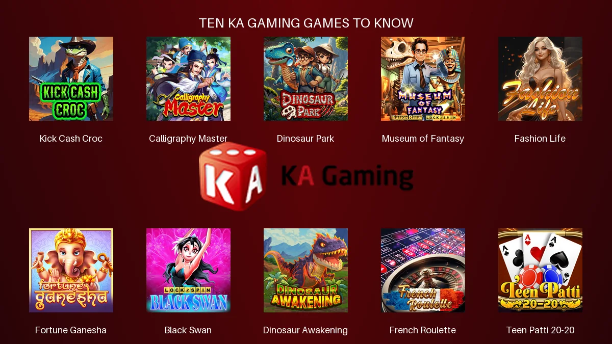 Ten KA Gaming games with the KA Gaming logo