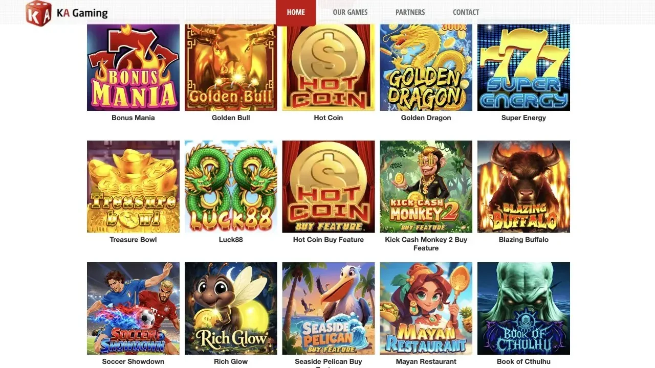 Official KA Gaming website and game catalogue