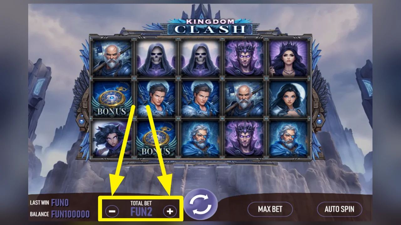 Kingdom Clash gameplay screen with the game interface and controls visible