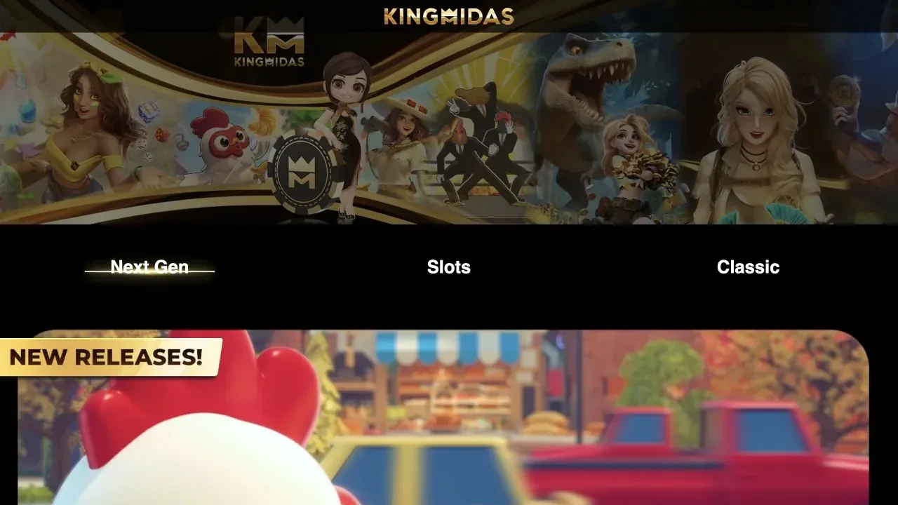 Clean capture of the official KingMidas Games website
