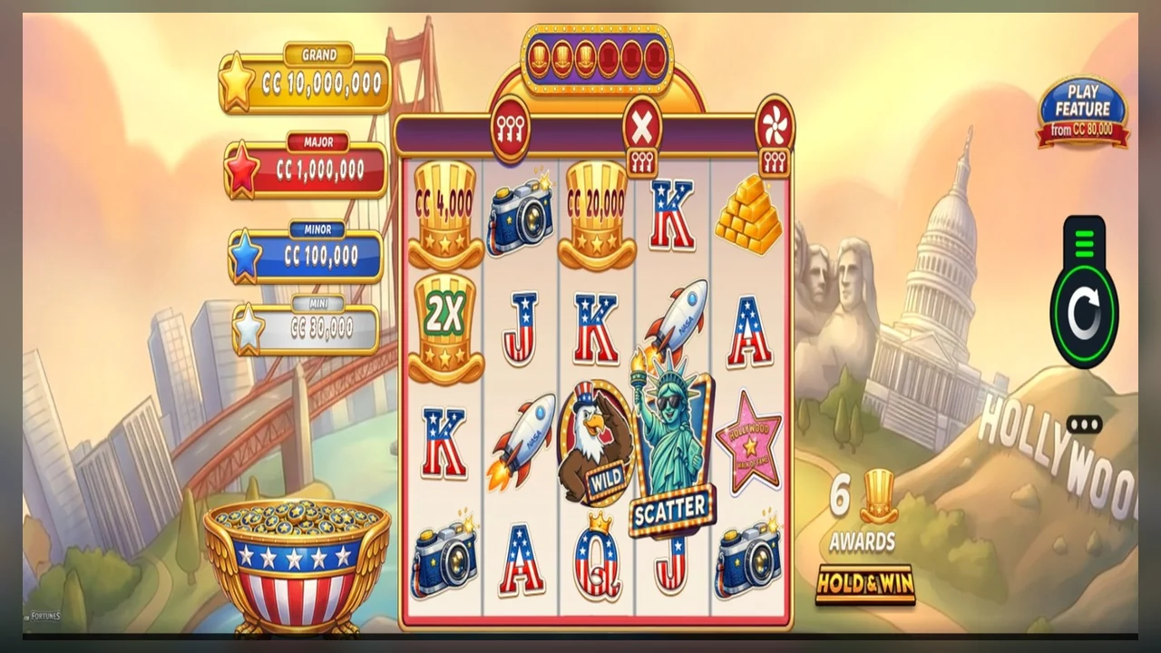Land of Fortunes gameplay screen showing the active game interface