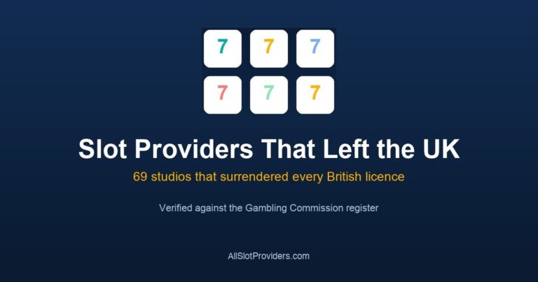 Slot providers that left the UK market: 69 studios that surrendered every British licence