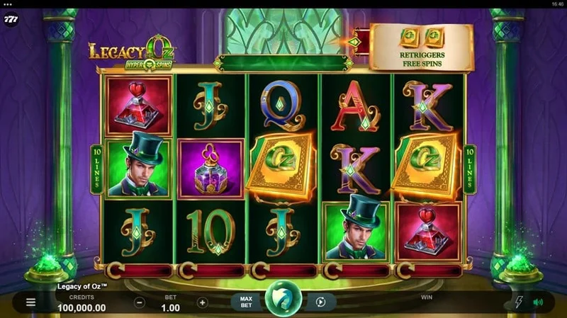 Legacy of Oz slot gameplay — Wizard of Oz themed reels