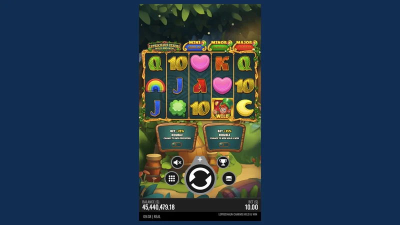 Leprechaun Charms Hold and Win slot gameplay — Irish luck jackpot reels
