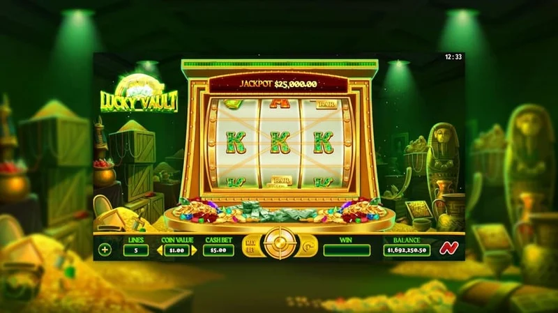 Lucky Vault slot gameplay — treasure vault reels