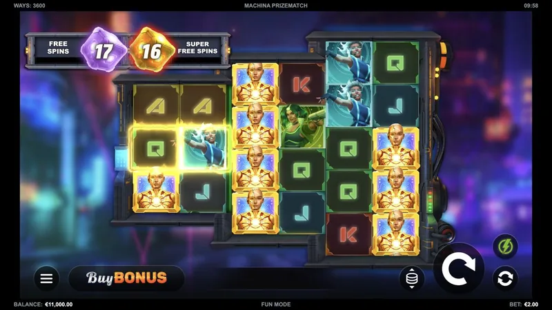 Machina PrizeMatch gameplay screenshot showing the reels