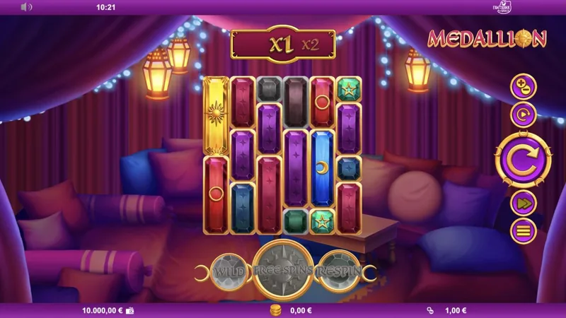 Medallion Megaways gameplay screenshot showing the reels