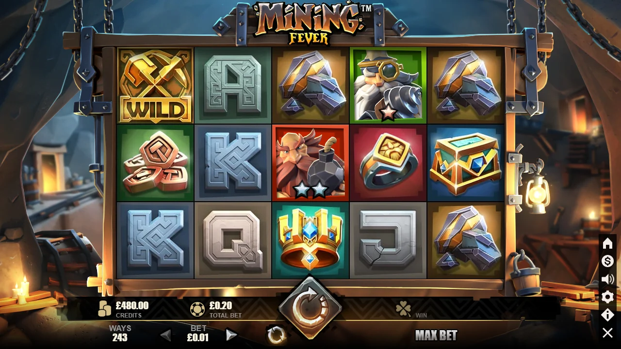 Mining Fever gameplay screenshot showing the playing interface