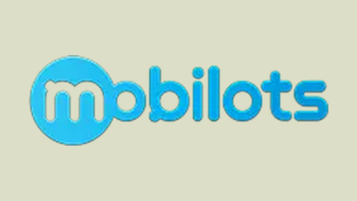 Mobilots logo filling one continuous pale blue background
