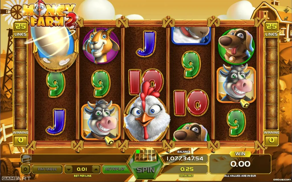 Money Farm 2 gameplay screenshot showing the reels or game interface