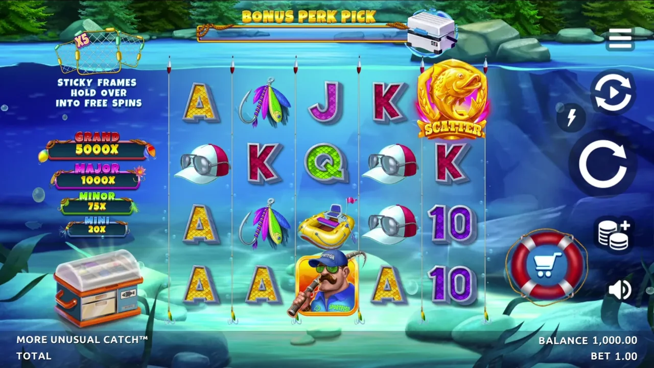 More Unusual Catch gameplay screenshot showing the reels or playing interface