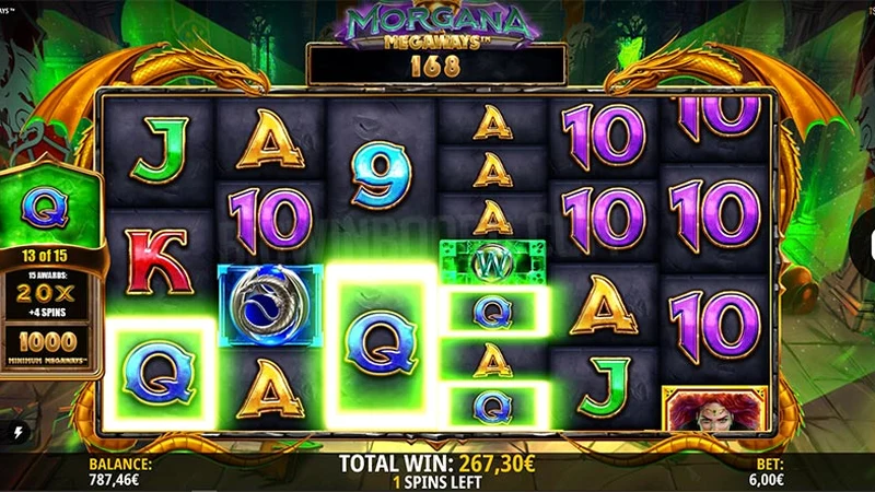Morgana Megaways slot gameplay — Arthurian free spins reels