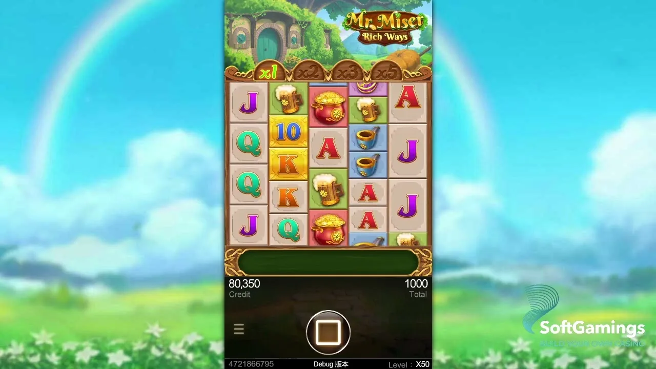 Mr. Miser gameplay showing reels and controls