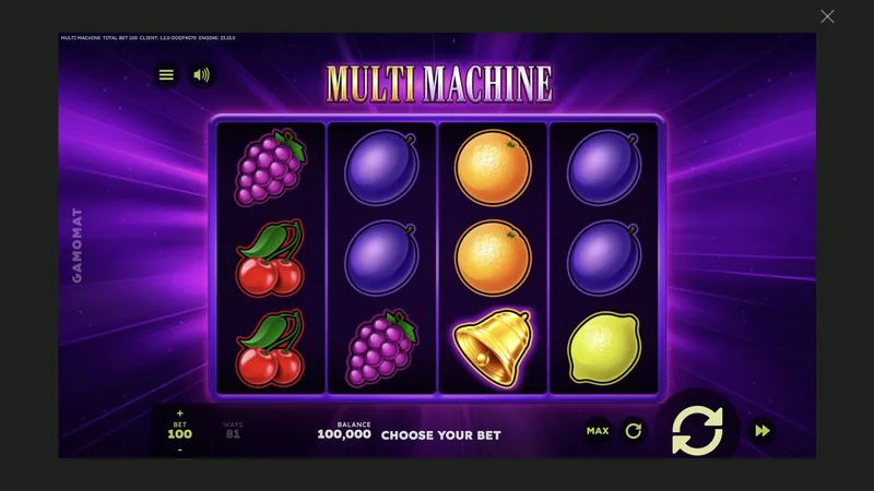 Multi Machine gameplay screenshot showing the reels