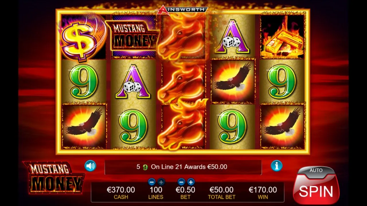 Mustang Money gameplay showing the game interface