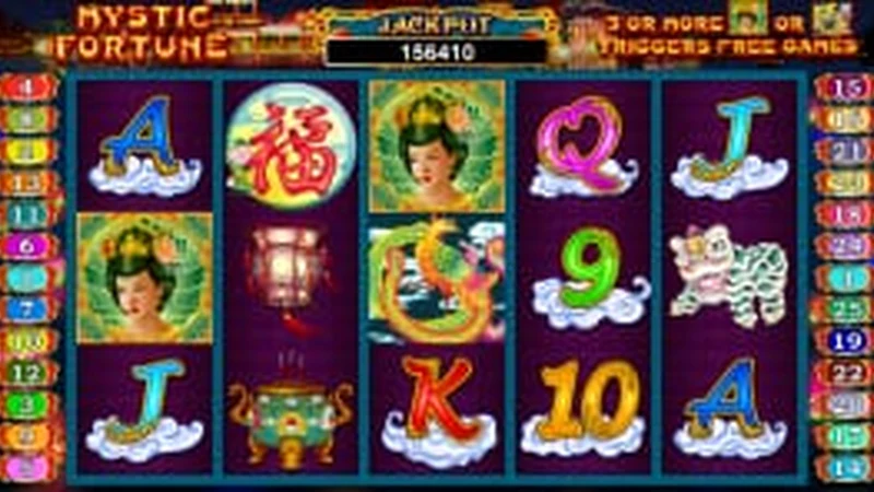 Mystic Fortune slot gameplay — dragon themed reels with free spins