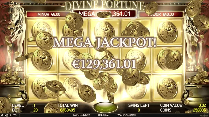 Divine Fortune Mega Jackpot win of €129,361