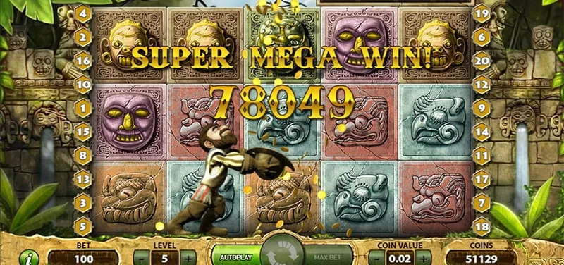 Gonzo's Quest gameplay — Super Mega Win during the Avalanche