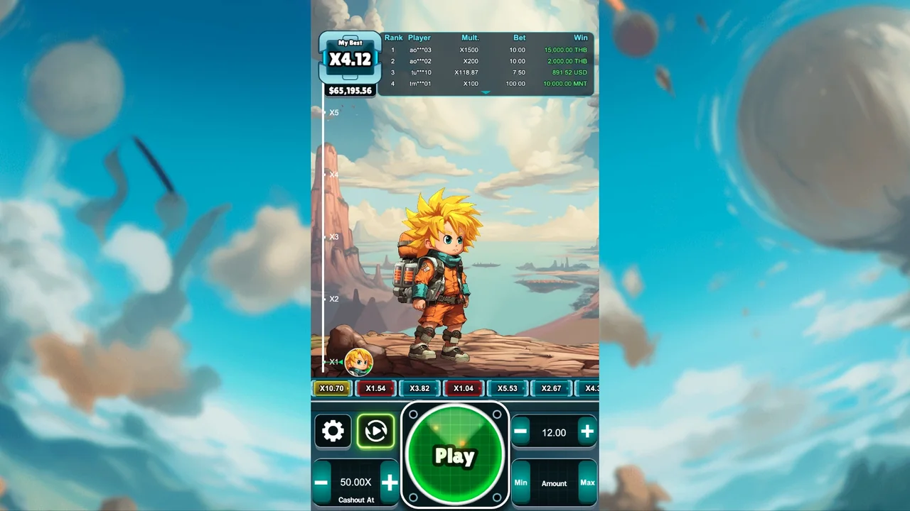 Nova Crash official loaded gameplay interface with active controls visible