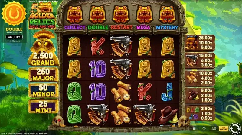 5 Golden Relics: Hold & Win gameplay