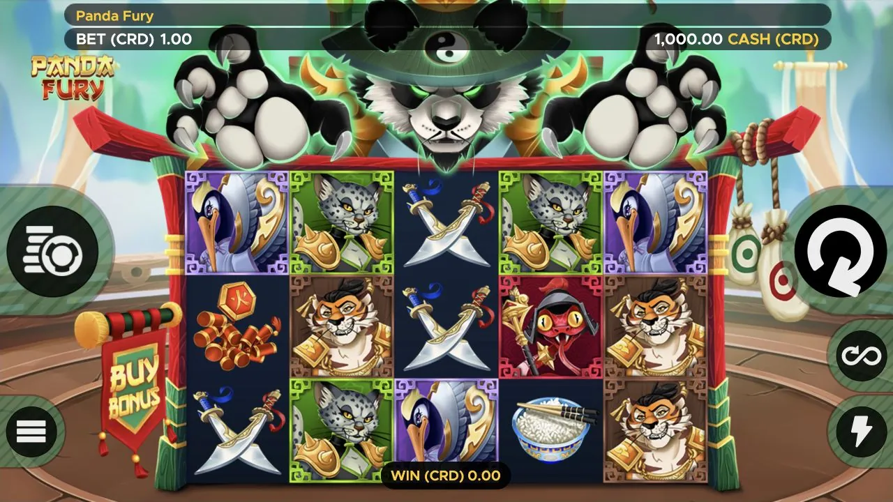 Panda Fury genuine loaded gameplay screen with controls visible