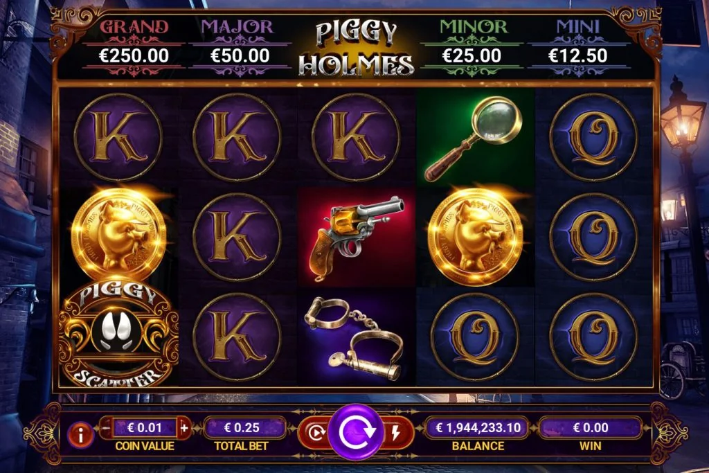 Piggy Holmes gameplay screenshot showing the reels or game interface