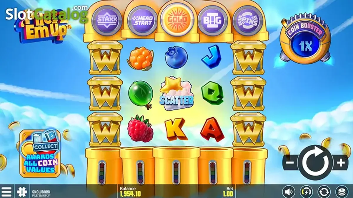 Pile ’Em Up 2 gameplay screenshot showing the reels and game interface
