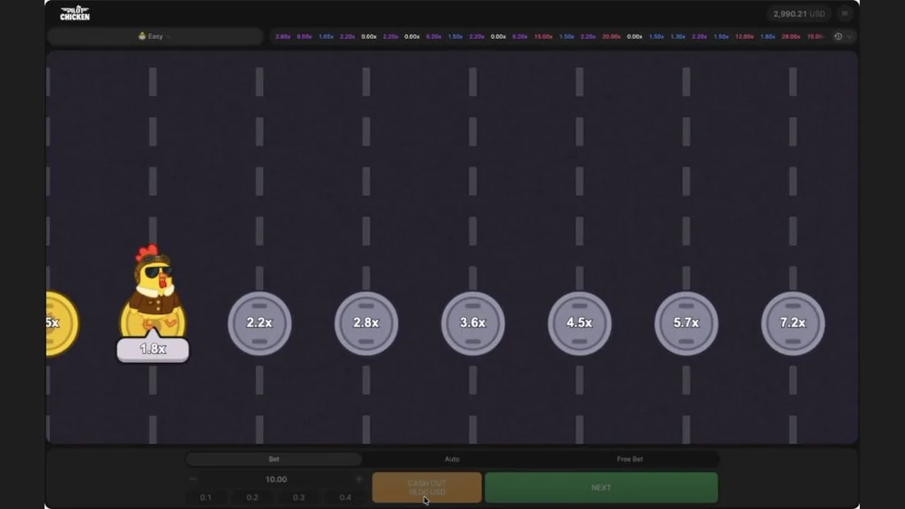 Pilot Chicken gameplay showing the full interface