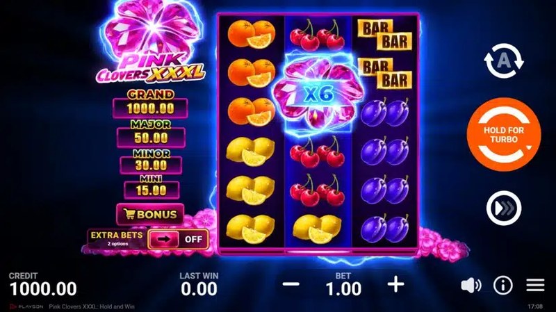 Pink Clovers XXXL: Hold and Win gameplay