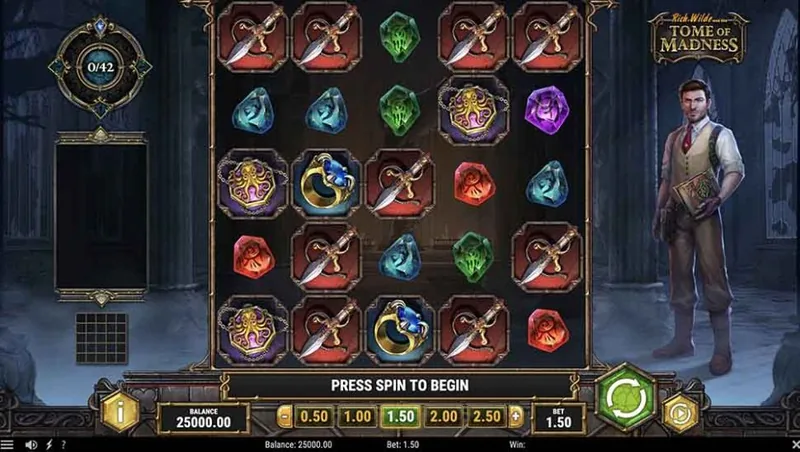 Tome of Madness grid gameplay