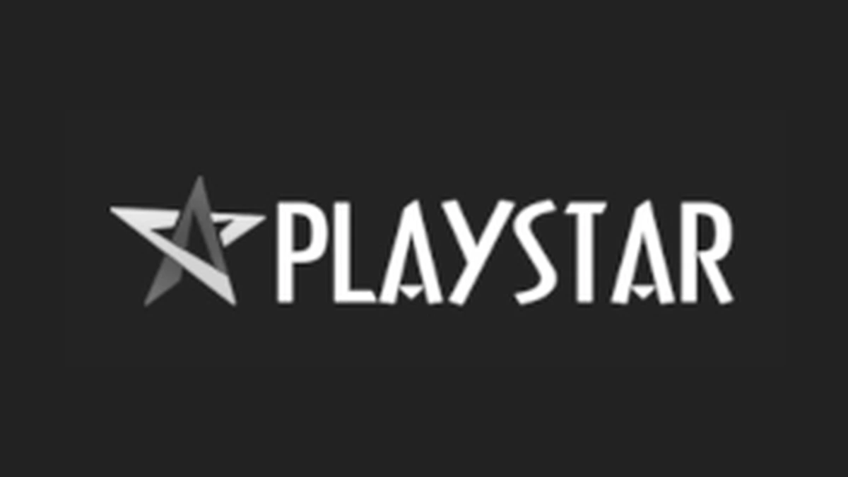 PlayStar logo filling its matching charcoal background