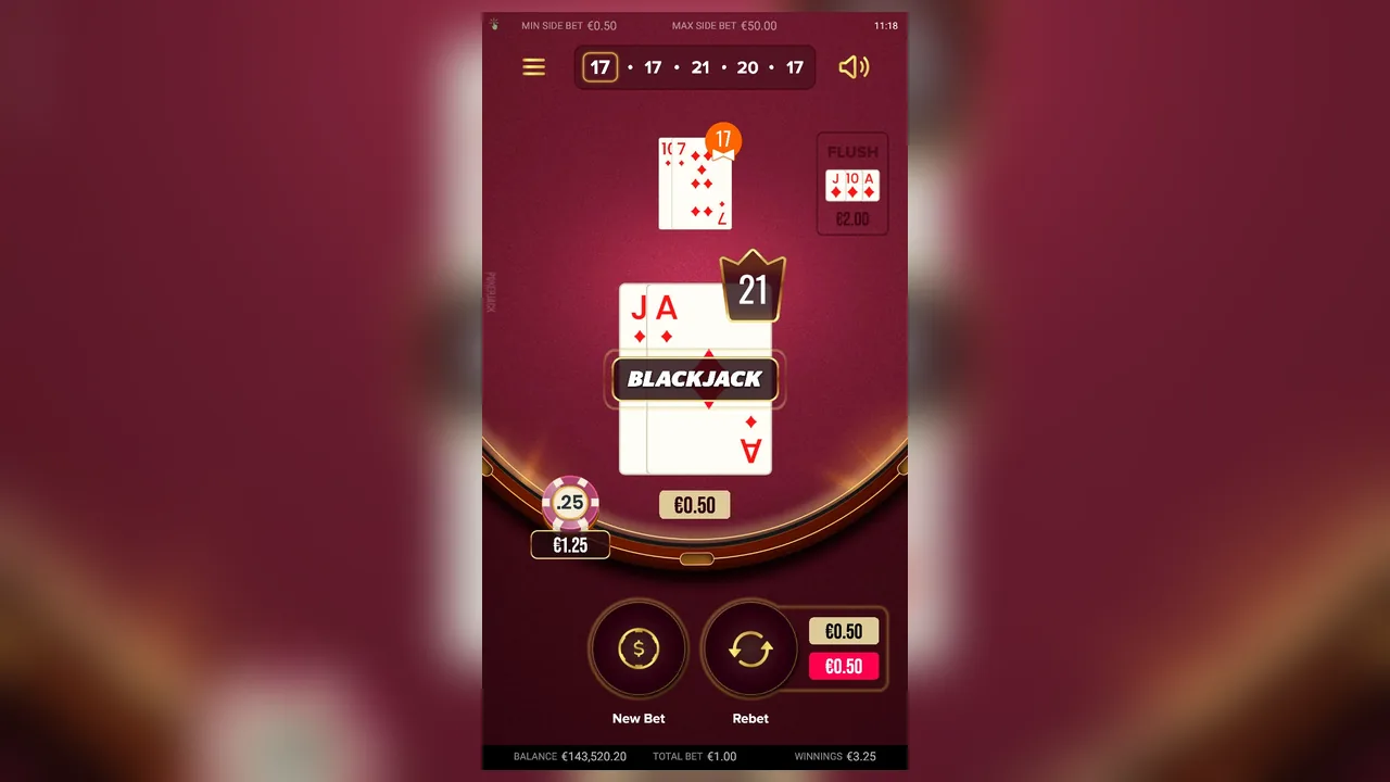 Pokerjack loaded gameplay interface with active controls