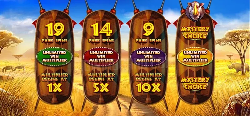 Great Rhino Megaways free spins gameplay