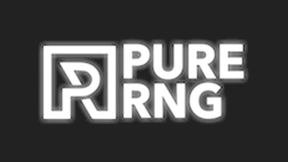 Large PureRNG logo on one continuous matching charcoal background