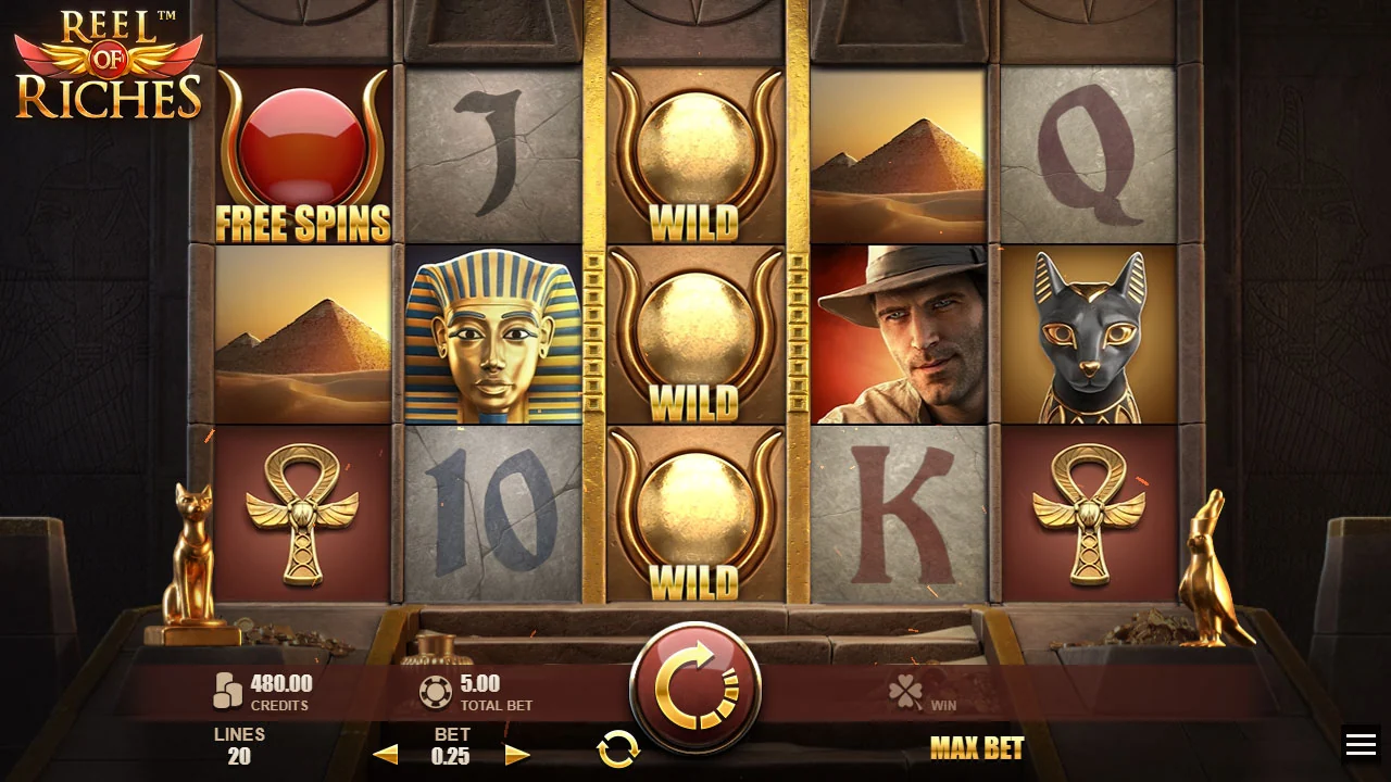 Reel of Riches gameplay screenshot showing the playing interface
