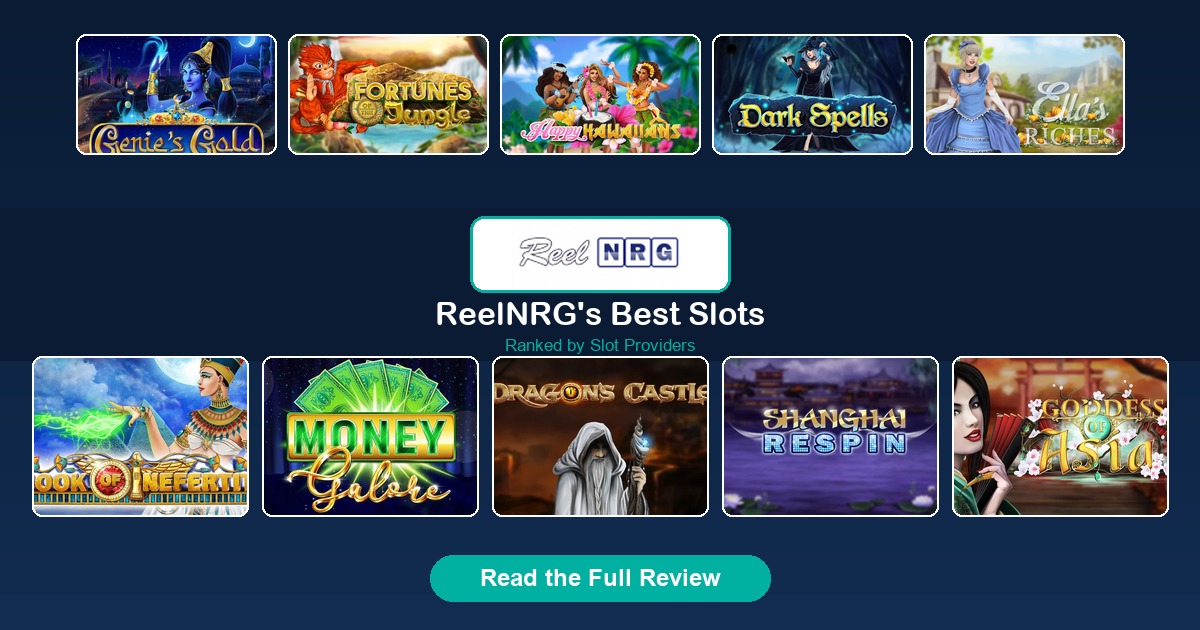 ReelNRG's best slots — Book of Nefertiti, Money Galore, Dragon's Castle and more, ranked by All Slot Providers