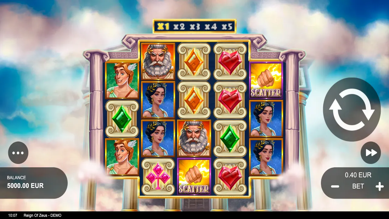 Reign of Zeus loaded gameplay interface with active controls
