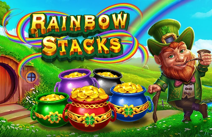Rainbow Stacks slot logo