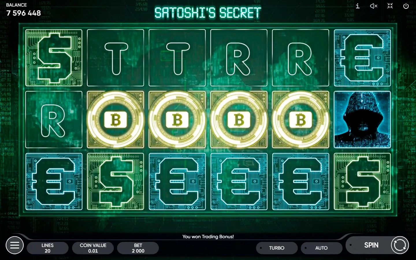 Satoshi’s Secret gameplay screenshot showing the reels or game interface