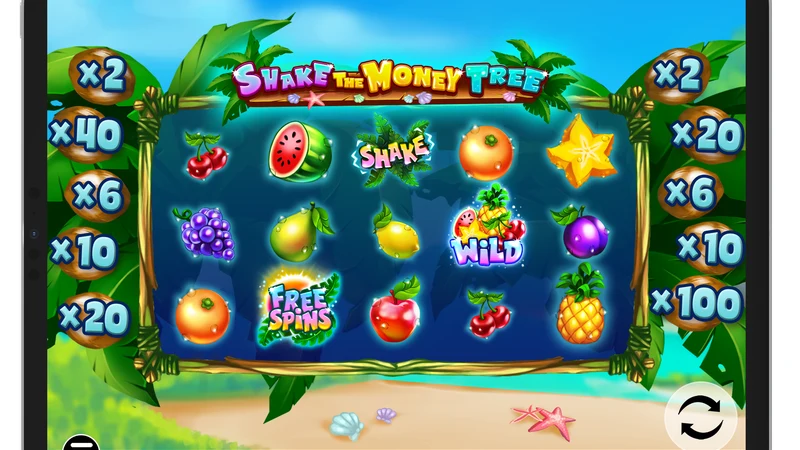 Shake The Money Tree slot gameplay — tropical island themed reels