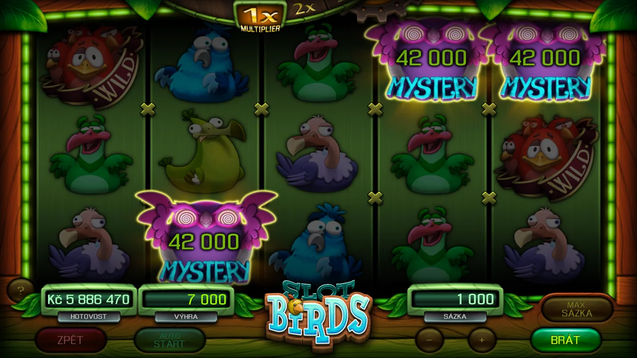 Slot Birds loaded gameplay interface with the game, controls and balance visible