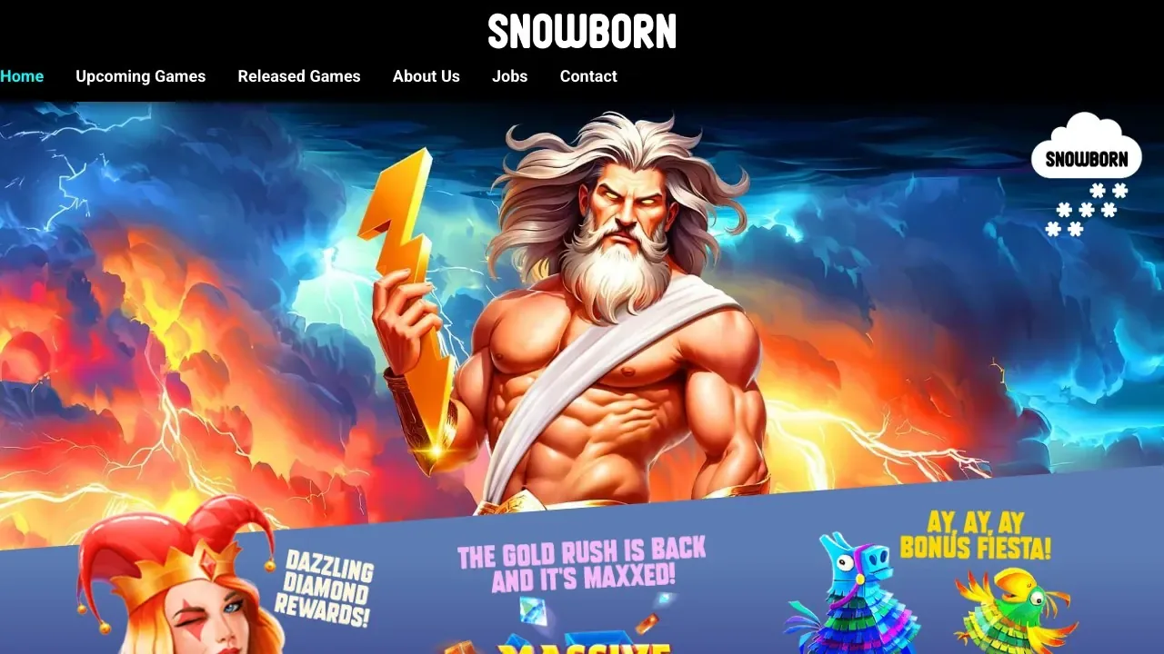 Snowborn Games official website and game portfolio