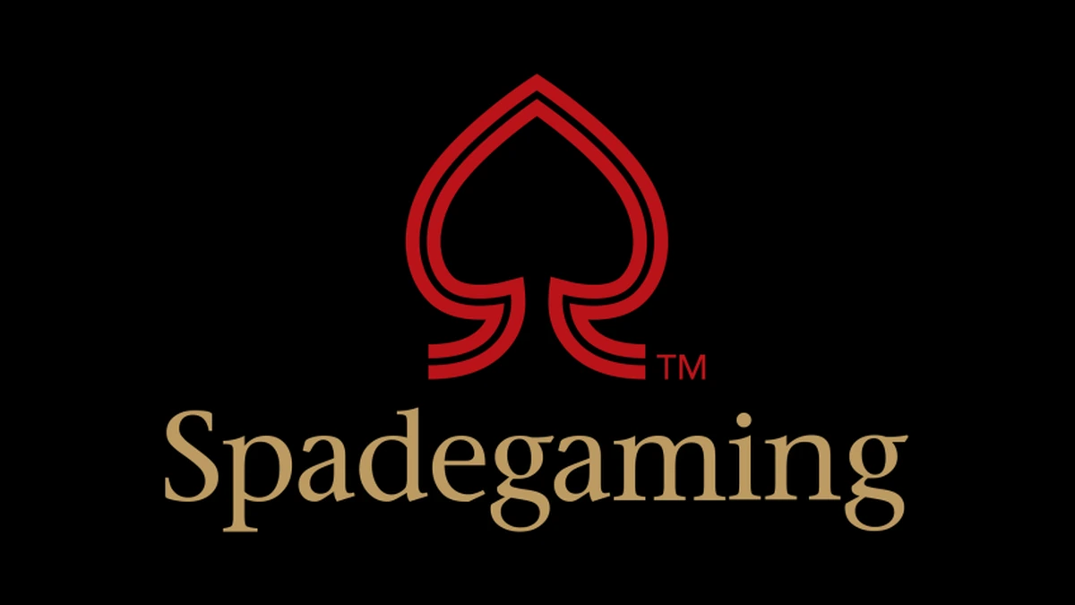 Large Spadegaming logo on one continuous black background