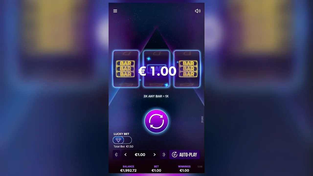 Splinko loaded gameplay interface with active controls